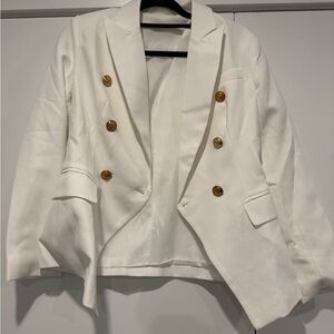 NWOT White double breasted blazer